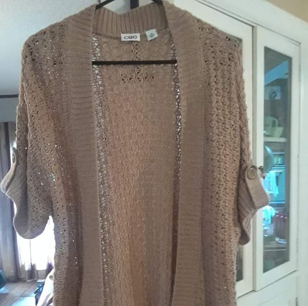 Tan knit cardigan
